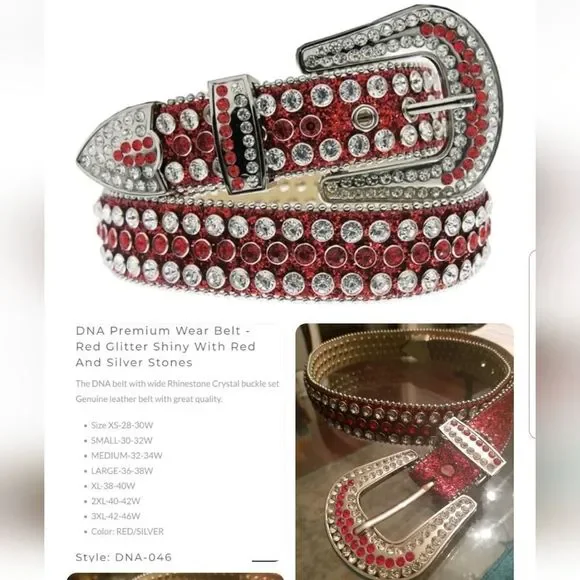 DNA couture | Accessories | Dnapremium Wearbelt Red Glitter  display picture 3